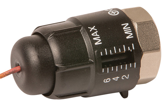 Billede af regulatoren til det varme vands temperatur