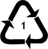 Plast mærket med 1-tal, kan afleveres i Stor hård plast