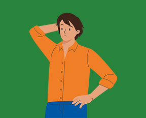 Illustration af tænkende mand