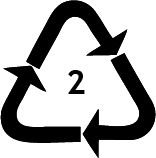 Plasttrekant med 2-tal, HDPE