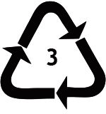 Plasttrekant med 3-tal, PVC