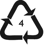 Plasttrekant med 4-tal, LDPE