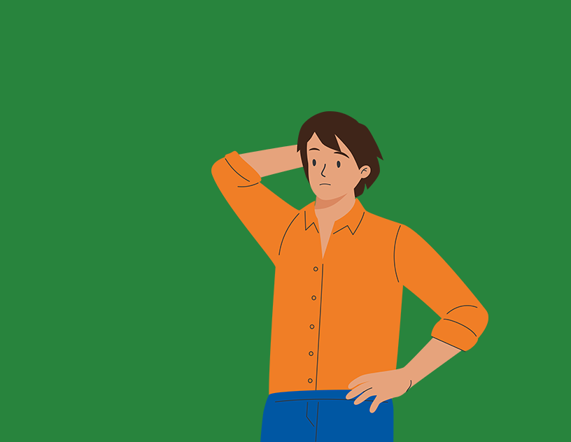 Illustration af tænkende mand