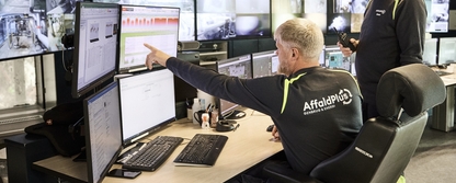Billede fra kontrolrummet på AffaldPlus Affaldsenergi