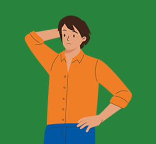 Illustration af tænkende mand