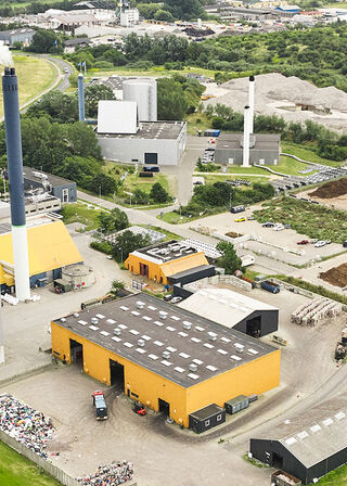 Dronebillede af AffaldPlus